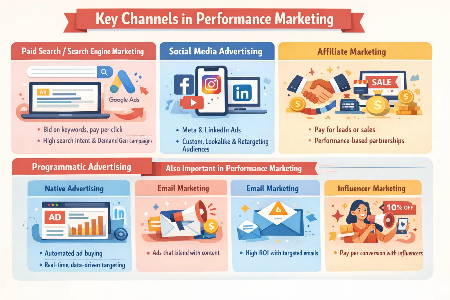 Key channels in performance marketing