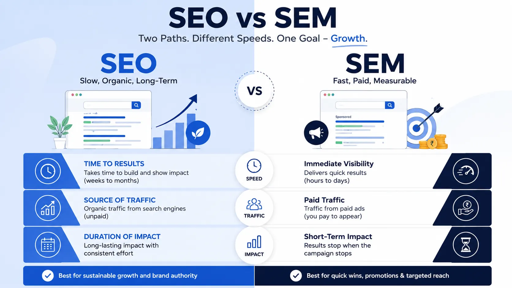 SEO vs SEM: growth strategies compared