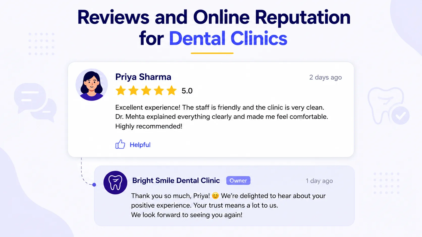 Reviews and Online Reputation for Dental Clinics Digital Marketing