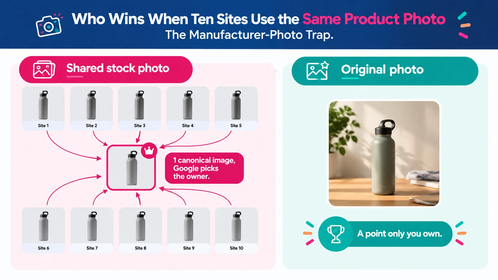 Who Wins When Ten Sites Use the Same Product Photo?