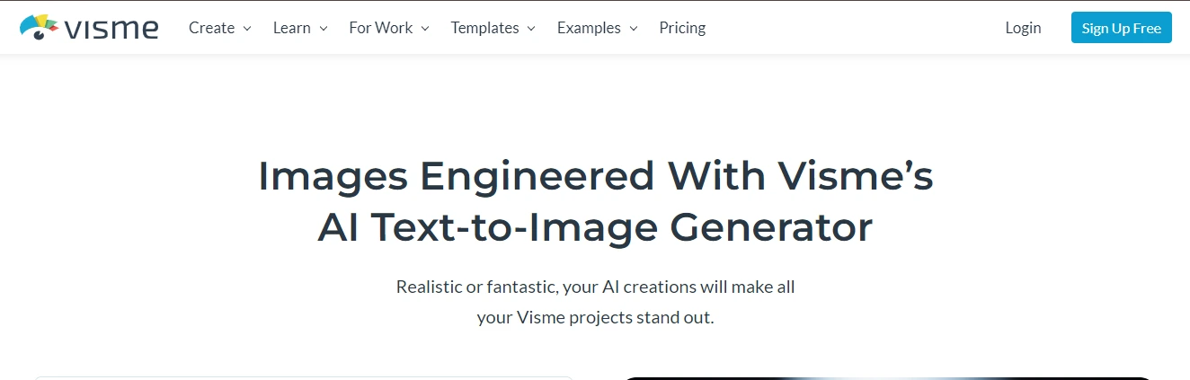 Free AI image generator Visme
